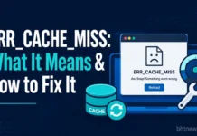 ERR_CACHE_MISS: What It Means & How to Fix It A laptop screen showing a generic browser reload icon, person's hand on the trackpad