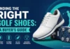 Finding the Right Golf Shoes: A Buyer’s Guide A golfer mid-swing on a sunny course, close-up on footwork and stance