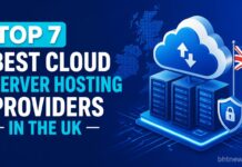 Top 7 Best Cloud Server Hosting Providers In the UK A clean illustration of server racks connected to a cloud icon, representing cloud infrastructure