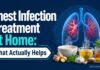 Chest Infection Treatment at Home: What Actually Helps A person inhaling steam from a bowl with a towel over their head, cozy home setting