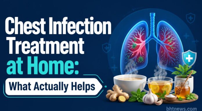 Chest Infection Treatment at Home: What Actually Helps A person inhaling steam from a bowl with a towel over their head, cozy home setting