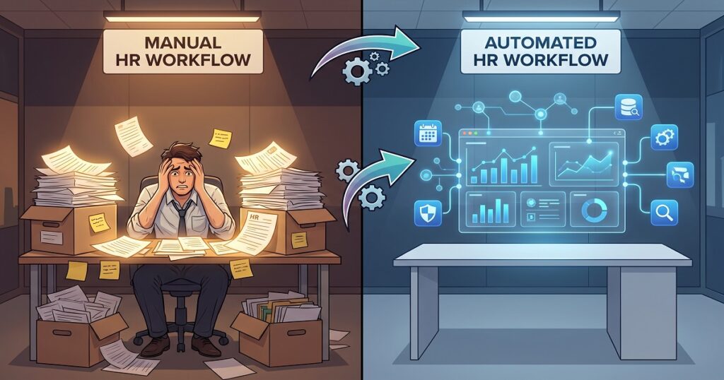 Manual vs Automated HR workflow
